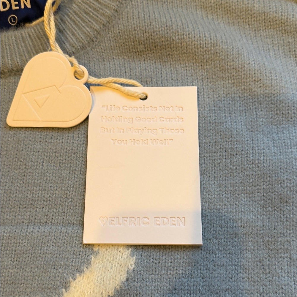 Aelfric Eden Blue Sweater with White Dog Design - Picture 4 of 11
